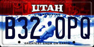 UT license plate B320PQ