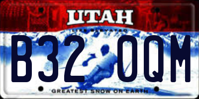 UT license plate B320QM