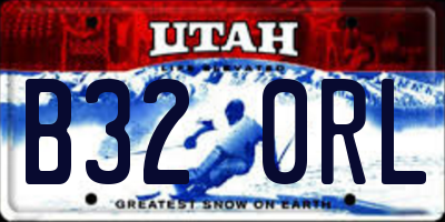 UT license plate B320RL
