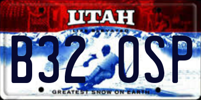 UT license plate B320SP