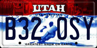 UT license plate B320SY