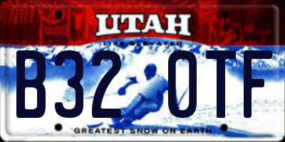 UT license plate B320TF