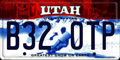 UT license plate B320TP