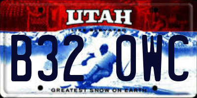 UT license plate B320WC