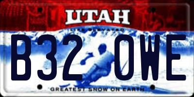 UT license plate B320WE