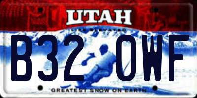 UT license plate B320WF