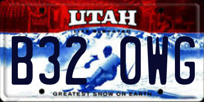 UT license plate B320WG