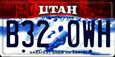 UT license plate B320WH