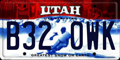 UT license plate B320WK