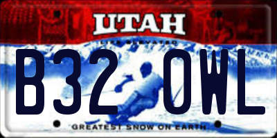 UT license plate B320WL