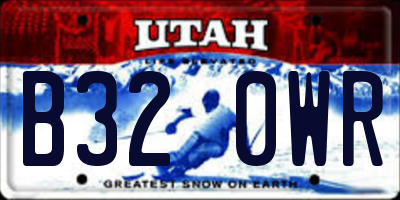 UT license plate B320WR