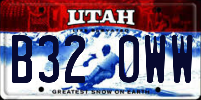 UT license plate B320WW