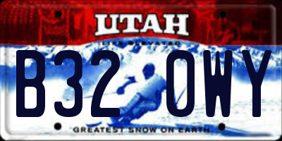 UT license plate B320WY