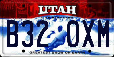 UT license plate B320XM