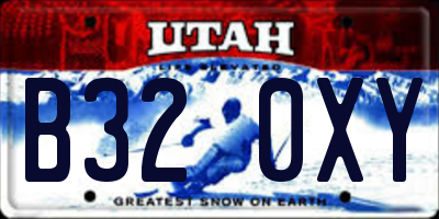 UT license plate B320XY