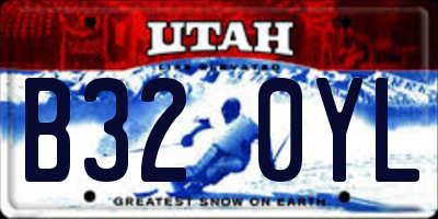 UT license plate B320YL