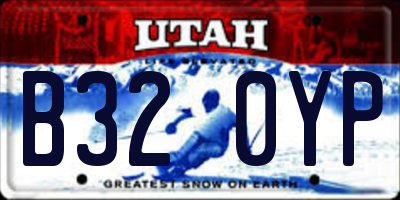 UT license plate B320YP