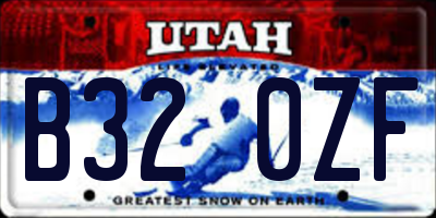 UT license plate B320ZF