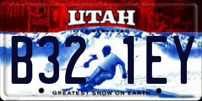 UT license plate B321EY