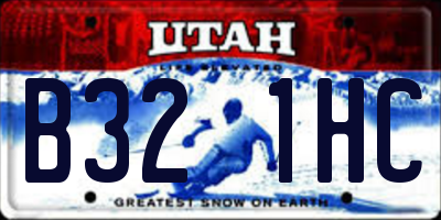 UT license plate B321HC