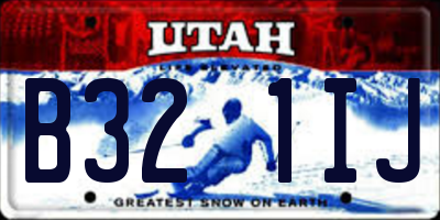 UT license plate B321IJ