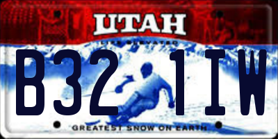 UT license plate B321IW