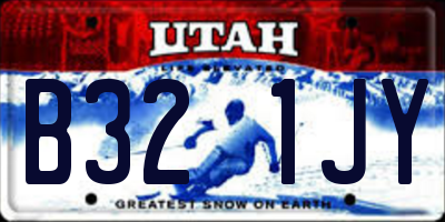 UT license plate B321JY