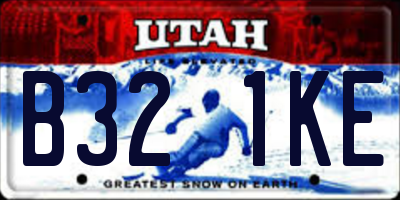 UT license plate B321KE