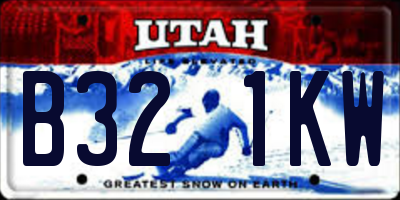 UT license plate B321KW