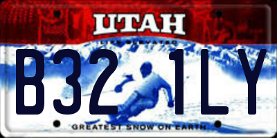 UT license plate B321LY