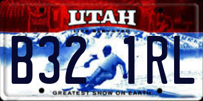 UT license plate B321RL
