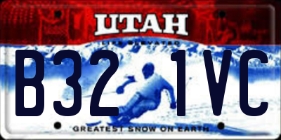 UT license plate B321VC