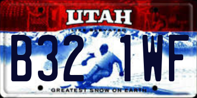 UT license plate B321WF