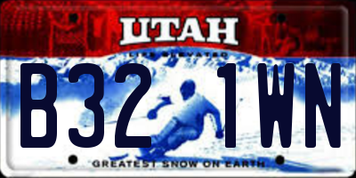 UT license plate B321WN