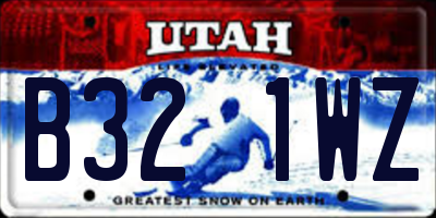 UT license plate B321WZ