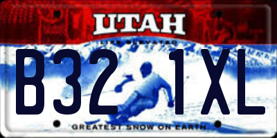 UT license plate B321XL