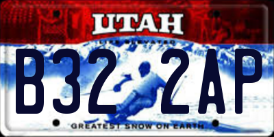 UT license plate B322AP