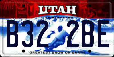 UT license plate B322BE