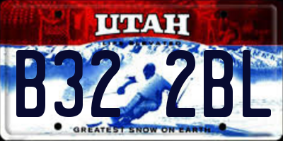 UT license plate B322BL