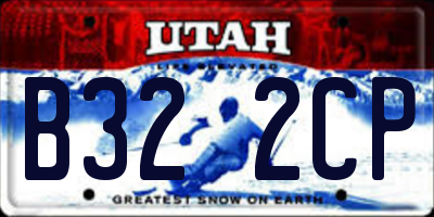 UT license plate B322CP