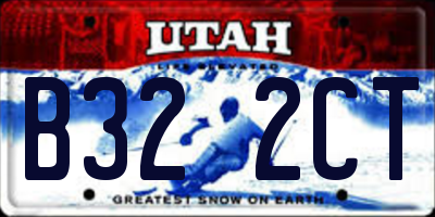 UT license plate B322CT