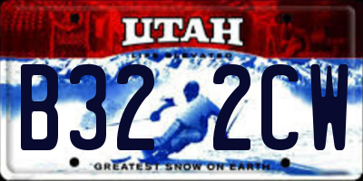 UT license plate B322CW