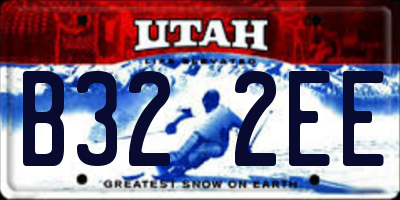 UT license plate B322EE