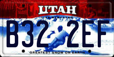 UT license plate B322EF