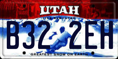 UT license plate B322EH