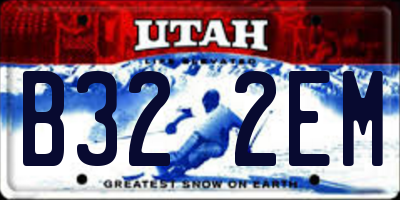 UT license plate B322EM