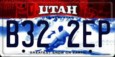 UT license plate B322EP