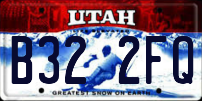 UT license plate B322FQ