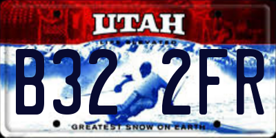 UT license plate B322FR