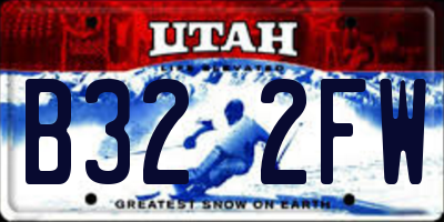 UT license plate B322FW